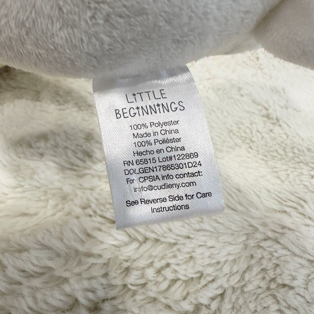 Little Beginnings Security Blanket White Yellow Plush Puppy Dog Polka Dot Lovey - Picture 4 of 5